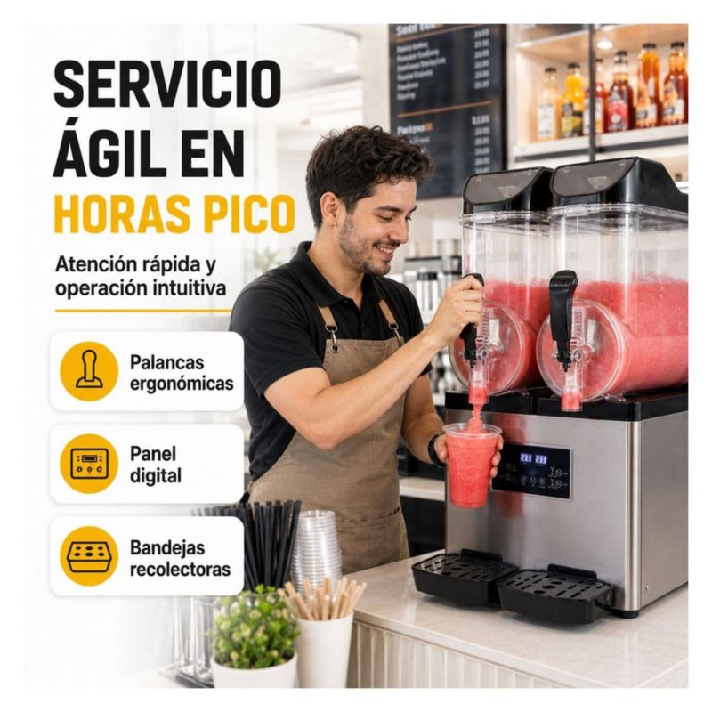 Maquina Para Frappe Smoothies Raspados con Doble Tanque Capacidad de 30 Litros Industrial Gutstark