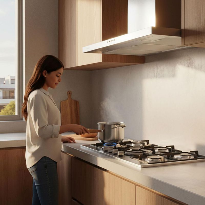 Campana de pared tipo T 76cm 400 m3/h extracción EUROGAR EU76CA