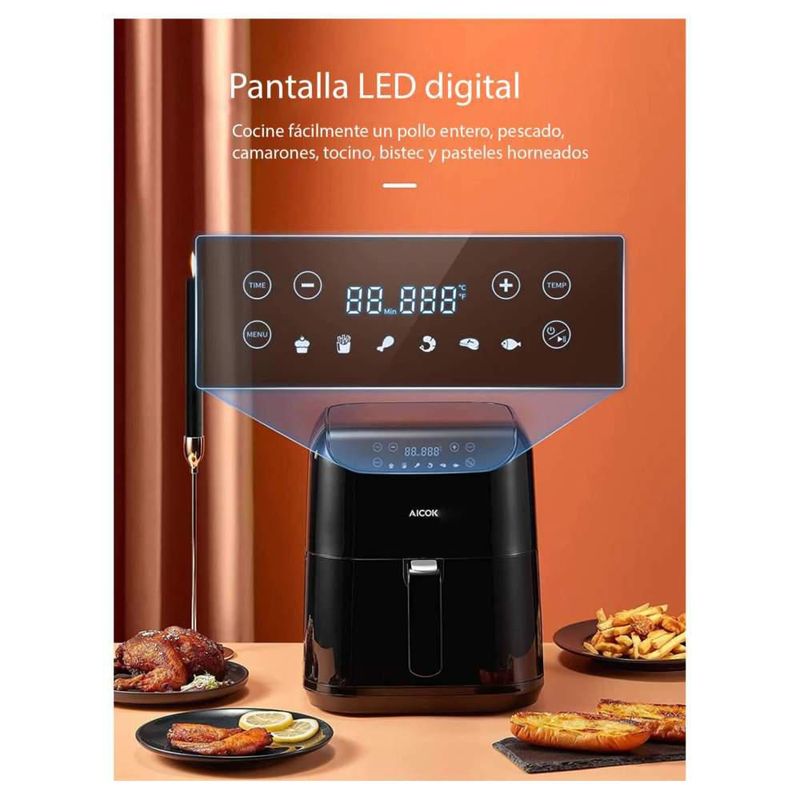 Freidora de aire Aicok 5.5L 6 programas panel táctil - FA4156