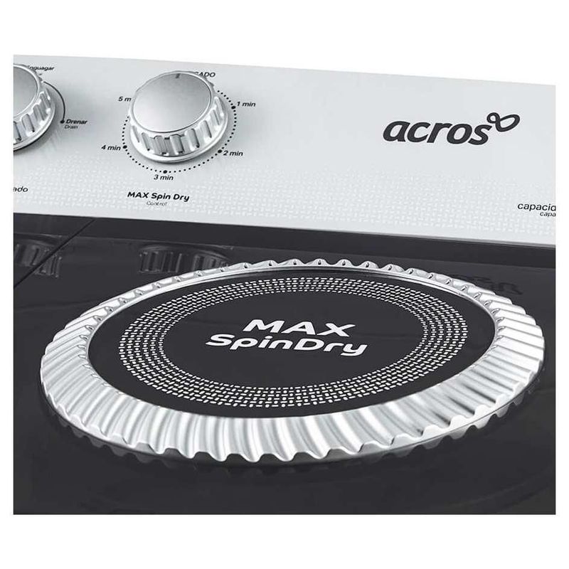 Lavadora Semiautomática de Dos tinas de 19 kg MaxSpin Dry Blanca