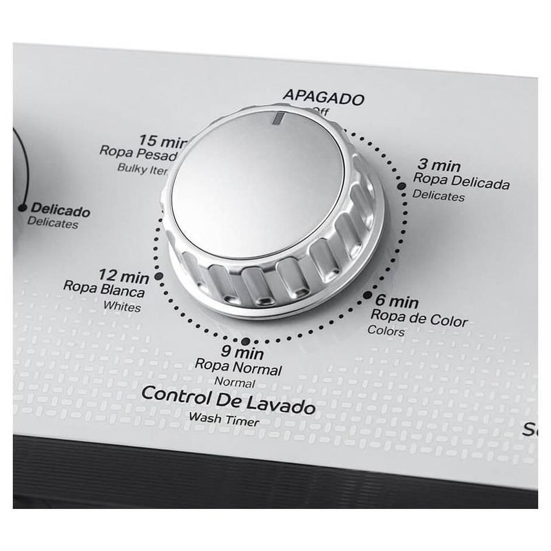 Lavadora Semiautomática de Dos tinas de 19 kg MaxSpin Dry Blanca