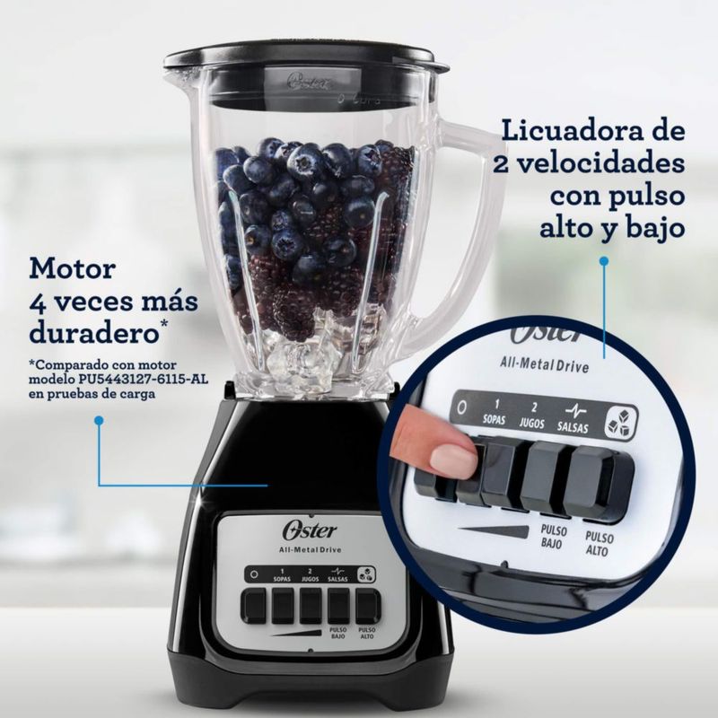 Licuadora Oster Lite Soho 1.5 Litros 4 Velocidades Negro