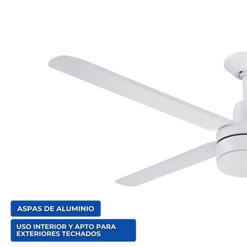 Narvik Ventilador de Techo de 56" Con Luz CCT de 4 Aspas de Aluminio con Control de Pared Industrial NA-CL56MW