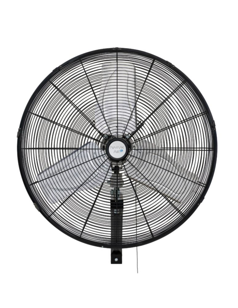 Narvik Ventilador de 24 Pulgadas Industrial de Pared 235W con Aspas de Aluminio, Amplia Oscilación, Modelo NA1124
