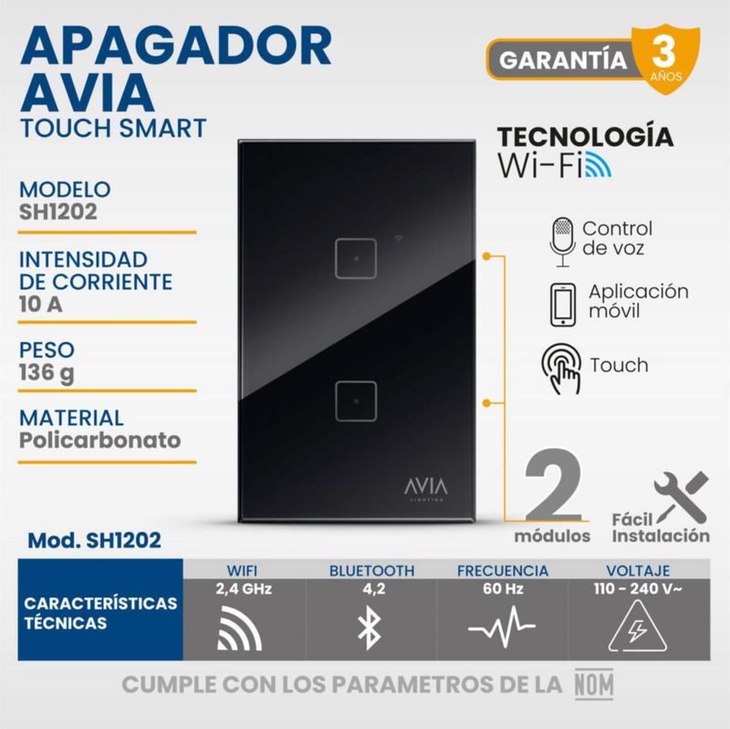 Kit ventilador funcional café 3 velocidades 5 aspas 2 apagadores Touch Smart negros y de regalo kit 3 focos leds 15 W