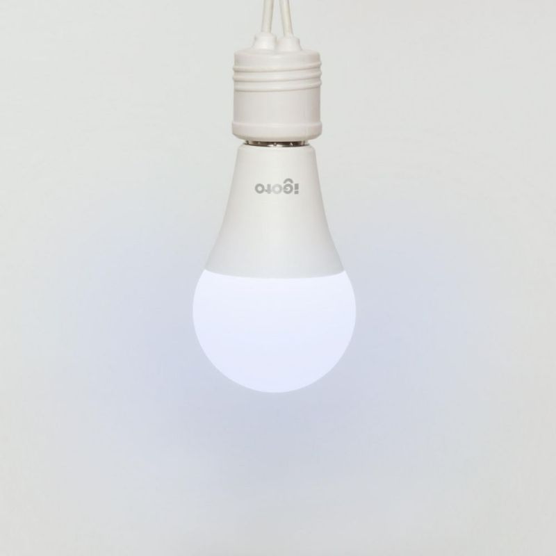 Kit ventilador funcional café 3 velocidades 5 aspas 2 apagadores Touch Smart negros y de regalo kit 3 focos leds 15 W