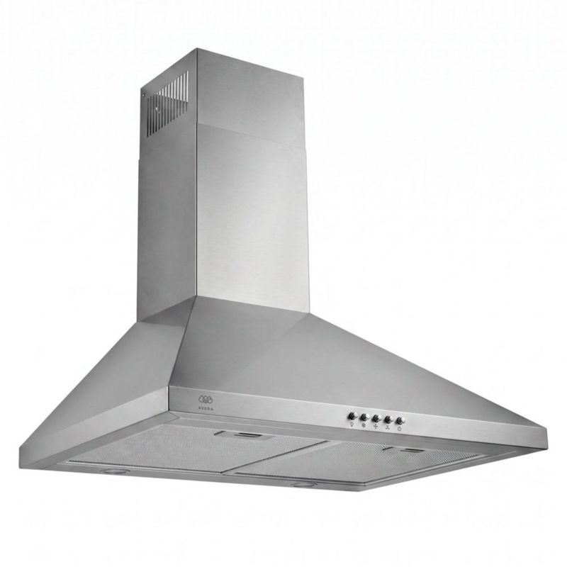 Campana para cocina de pared piramidal 60cm 3 Velocidades, Doble Filtro de malla metálica y Filtro de carbón activado, Extrae y Purifica Avera CEP60