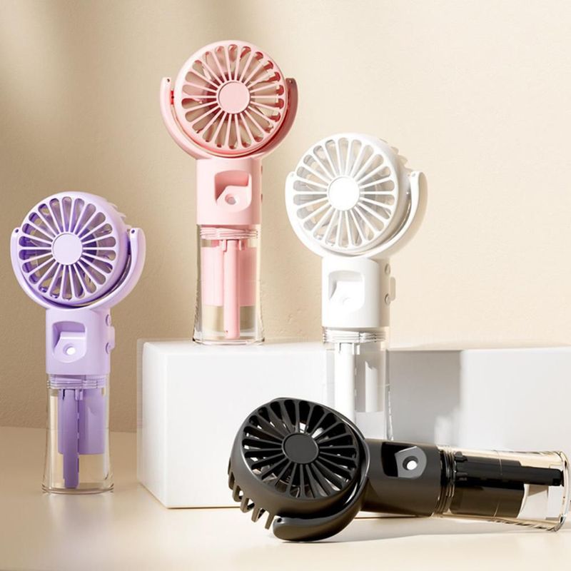 Ventilador Portátil USB con Función de Spray de Agua - Mini Abanico de Escritorio y Mano, Ideal para el Hogar.MORADO.HOGAWAY