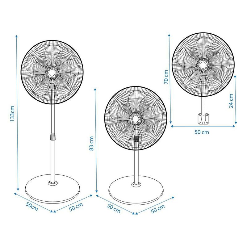 Ventilador Dace 3 en 1 con 5 aspas Aluminio VD318125MANN