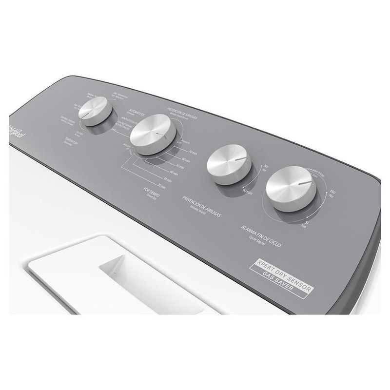 Secadora Carga Superior Whirlpool de Gas 21 kg Xpert Dry Sensor Global White 7MWGD2040JM