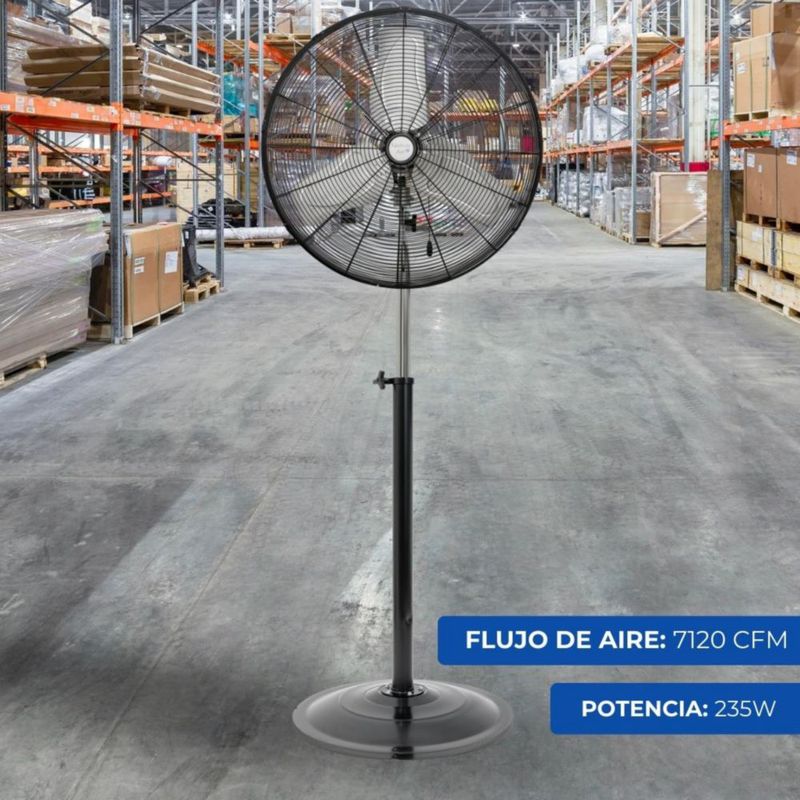 Narvik Ventilador de 24" Industrial de Pedestal 235W con Aspas de Aluminio