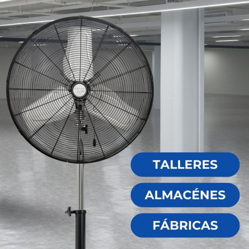 Narvik Ventilador de 24" Industrial de Pedestal 235W con Aspas de Aluminio