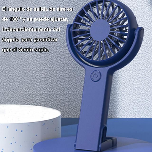 Ventilador de Mano Portátil USB con 5 Velocidades,Color Azul,Abanico Recargable Plegable para Viajes, Oficina y Exteriores.HOGAWAY