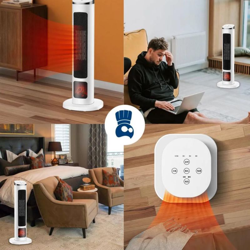 Calentador Eléctrico Bluelander 63 cm 220V con Control Remoto