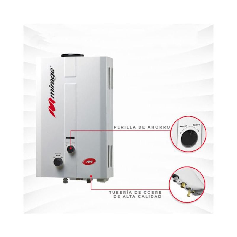 Calentador De Agua MBF06ED Servicio Gas LP 6 Litros Mirage