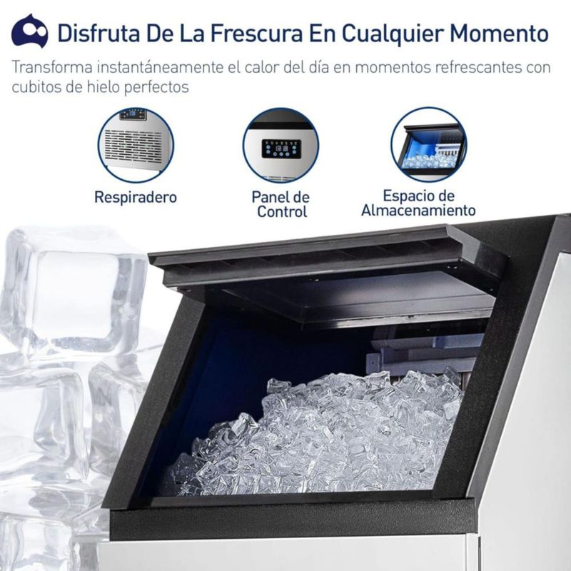 Máquina para Hacer Hielo Blulander, con Depósito de 11.5 kg, Panel LED, Ajuste de Grosor y Autolimpieza, 110V