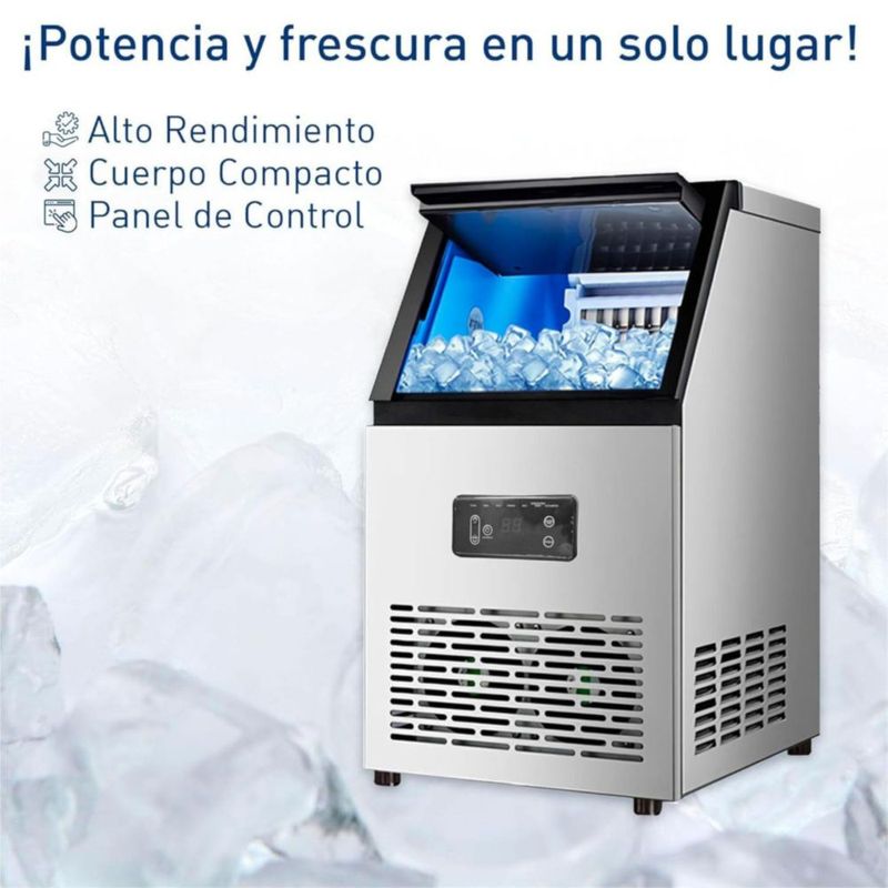 Máquina para Hacer Hielo Blulander, con Depósito de 11.5 kg, Panel LED, Ajuste de Grosor y Autolimpieza, 110V