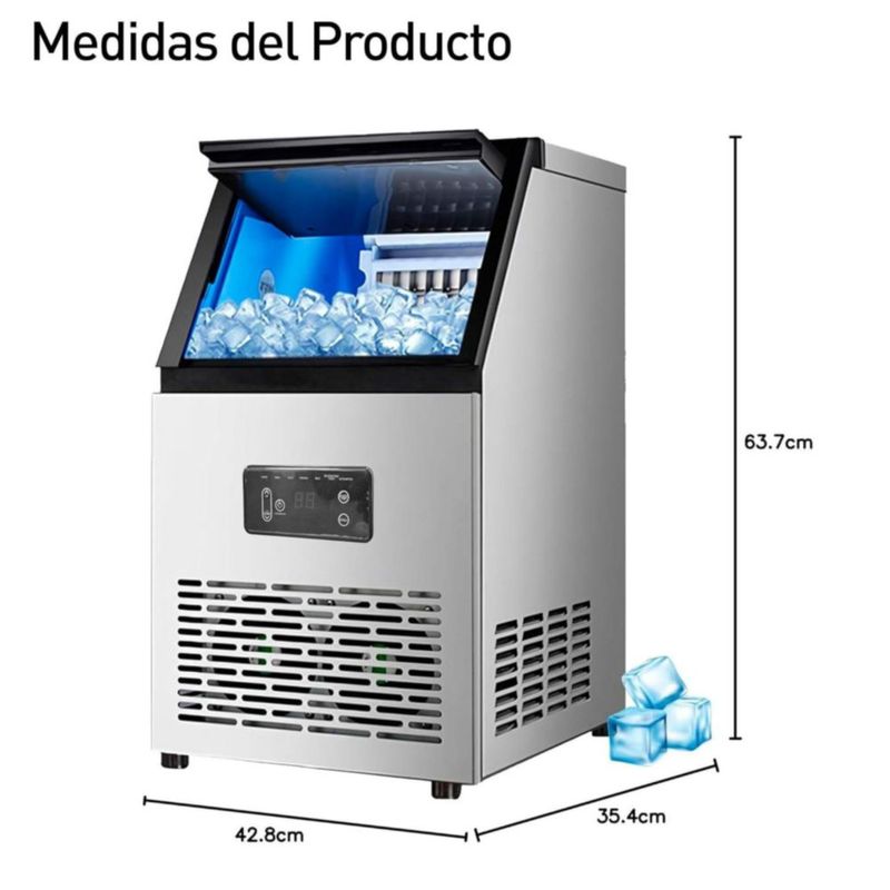 Máquina para Hacer Hielo Blulander, con Depósito de 11.5 kg, Panel LED, Ajuste de Grosor y Autolimpieza, 110V
