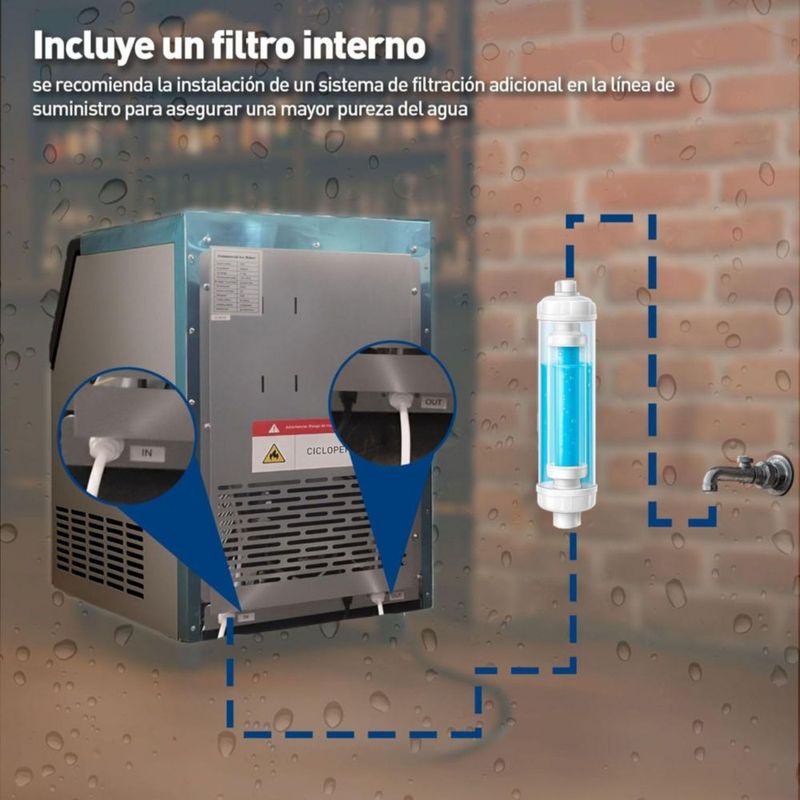 Máquina para Hacer Hielo Blulander, con Depósito de 11.5 kg, Panel LED, Ajuste de Grosor y Autolimpieza, 110V