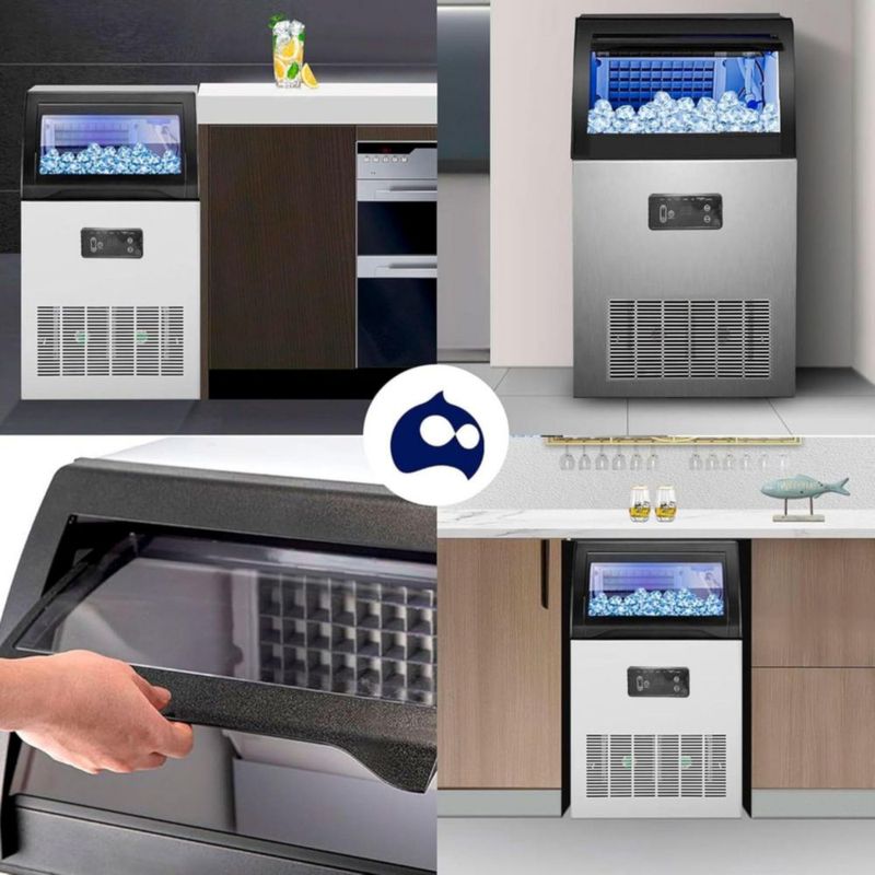 Máquina para Hacer Hielo Blulander, con Depósito de 11.5 kg, Panel LED, Ajuste de Grosor y Autolimpieza, 110V