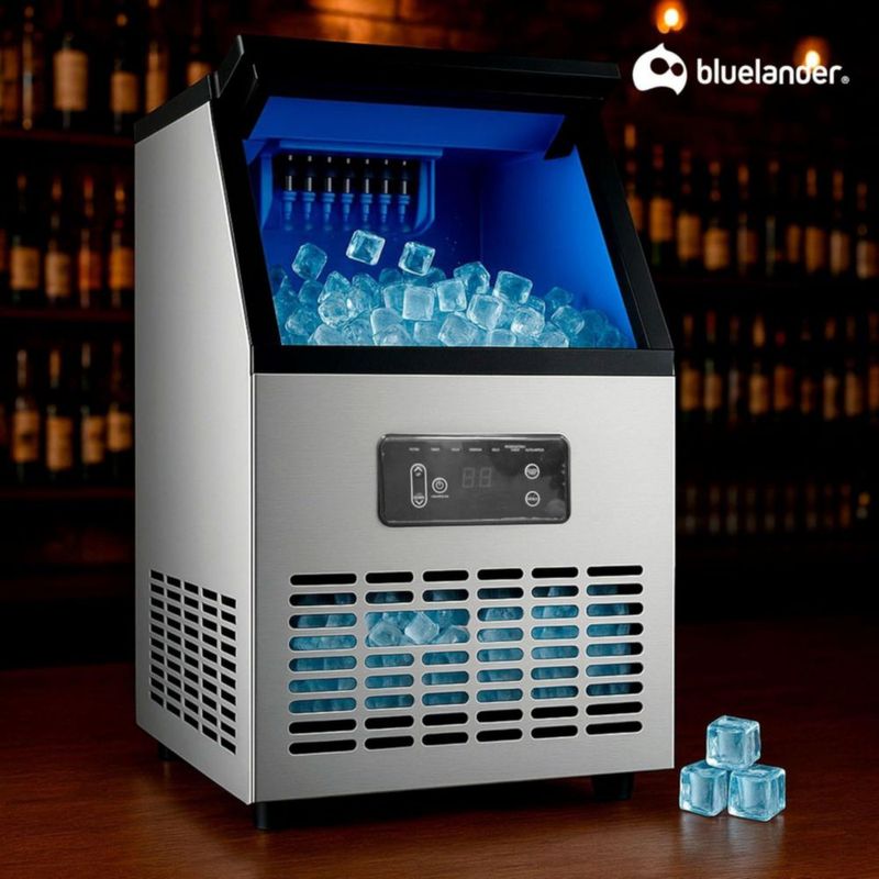 Máquina para Hacer Hielo Blulander, con Depósito de 11.5 kg, Panel LED, Ajuste de Grosor y Autolimpieza, 110V