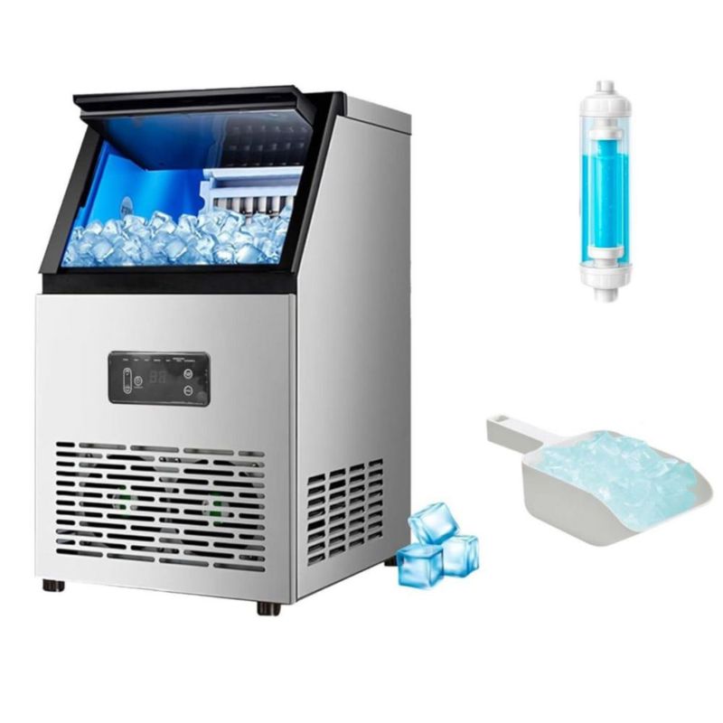 Máquina para Hacer Hielo Blulander, con Depósito de 11.5 kg, Panel LED, Ajuste de Grosor y Autolimpieza, 110V