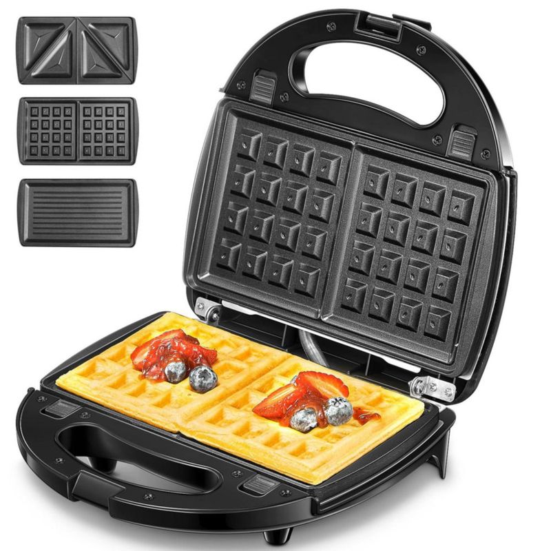 Sandwichera Aicok 3 en 1 con Placas Intercambiables