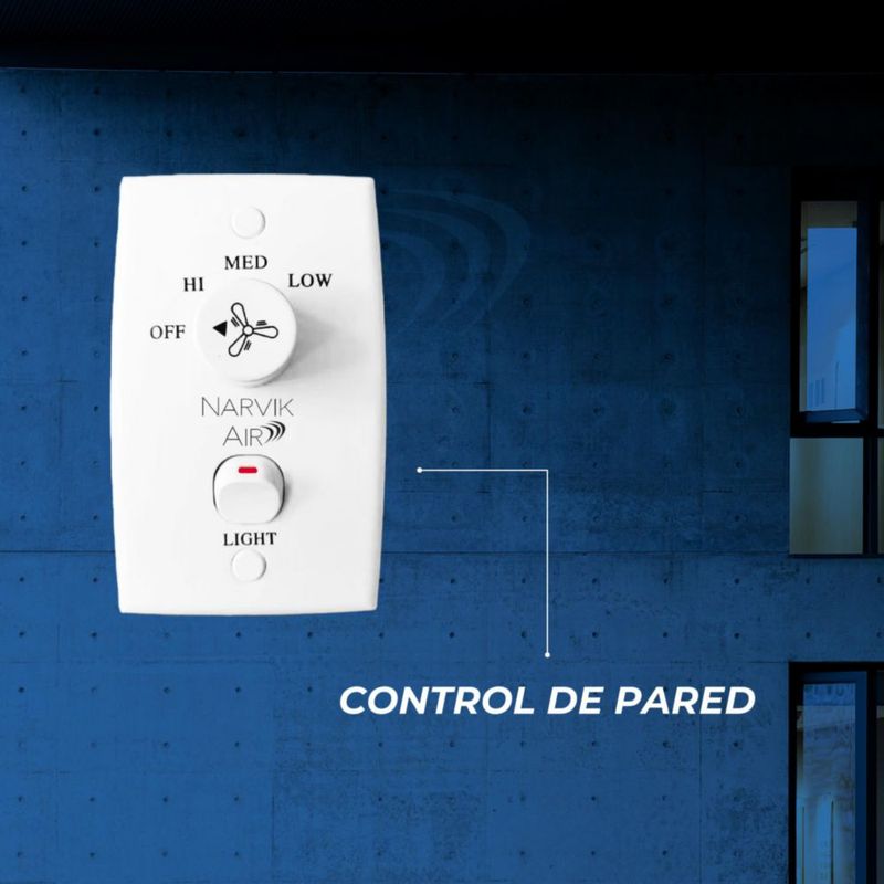Narvik Ventilador de Techo de 56" Con Luz CCT de 4 Aspas de Aluminio con Control de Pared Industrial NA-CL56MB