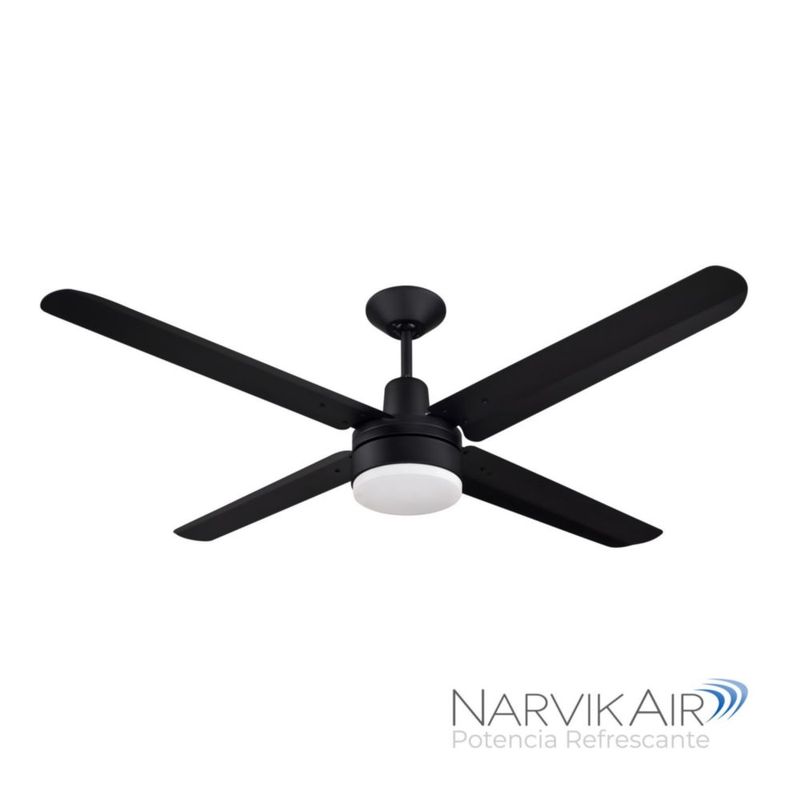Narvik Ventilador de Techo de 56" Con Luz CCT de 4 Aspas de Aluminio con Control de Pared Industrial NA-CL56MB