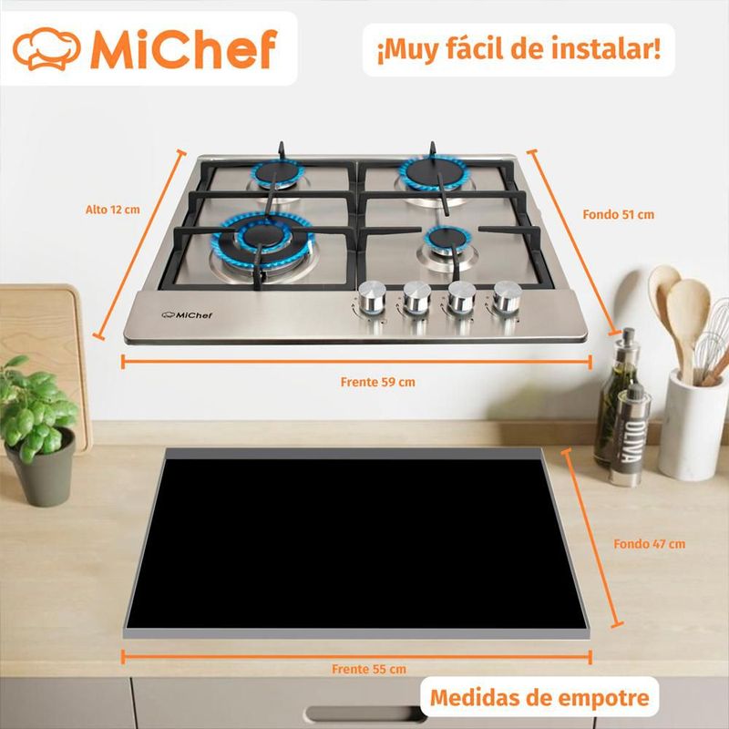 Parrilla empotrable de 60cm SCAPPI