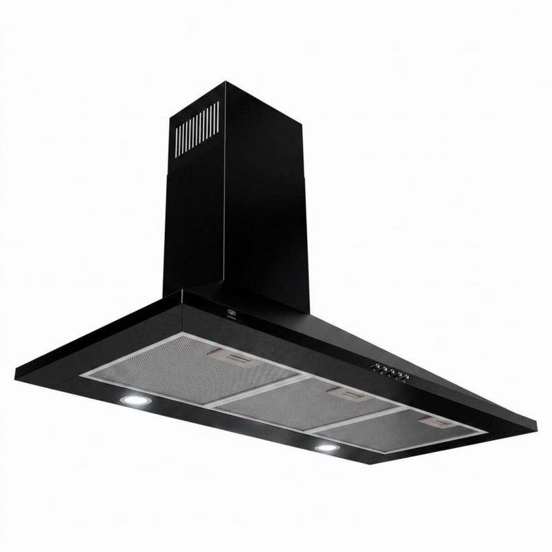 Campana para cocina de pared piramidal 90cm 3 Velocidades, Filtros malla metálica y Filtro de carbón activado, Extrae y Purifica Negro Avera CEP90N