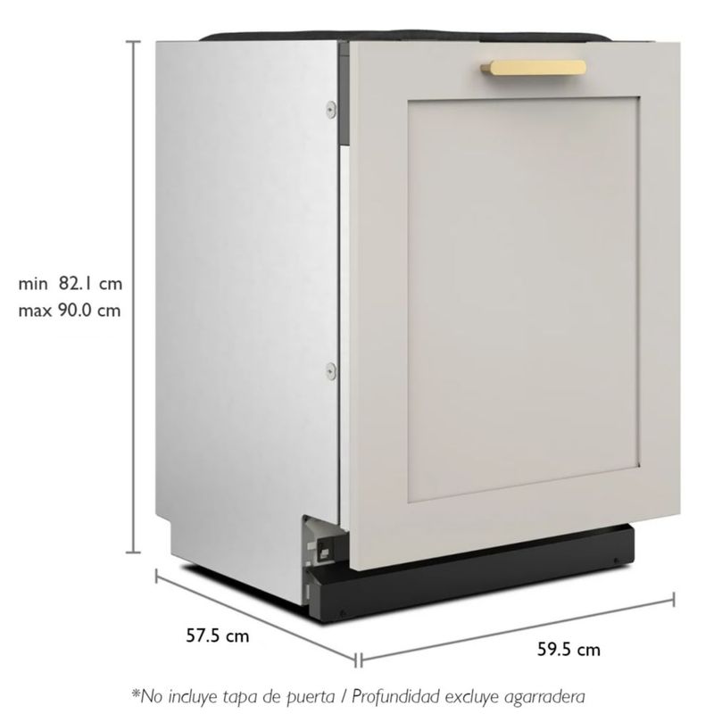 Lavavajillas Panelable KitchenAid KDTF324PPA de 14 Servicios (Imagen Ilustrativa)