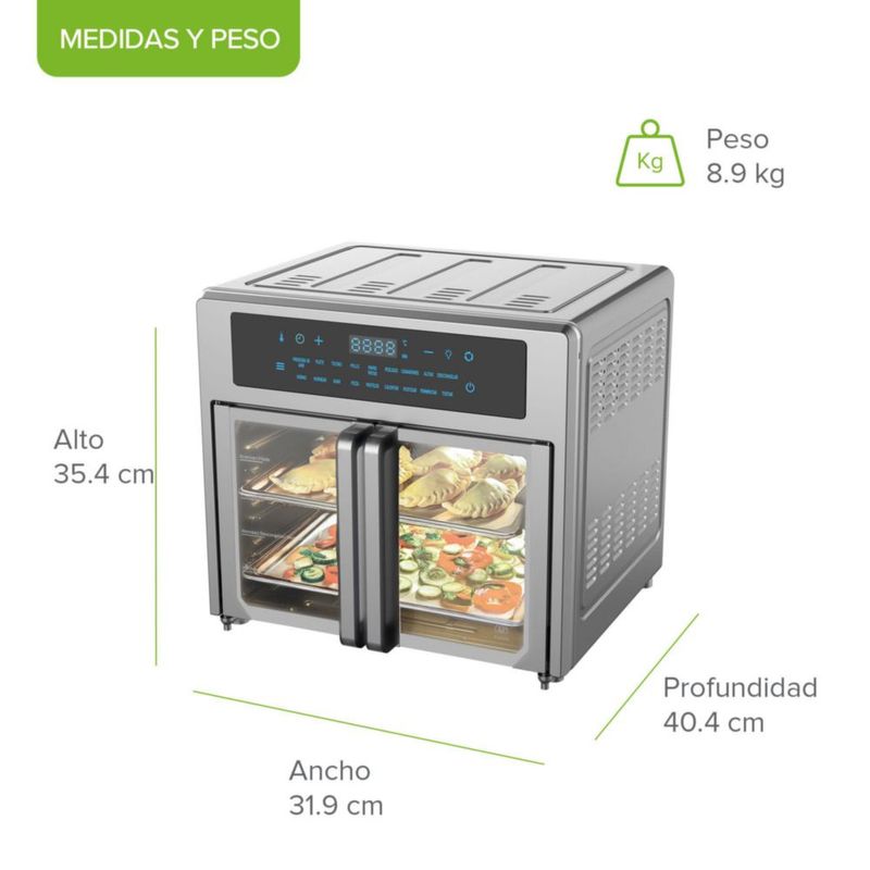 Horno Freidora de Aire Avera HPF01 Puertas Francesas Multifunción