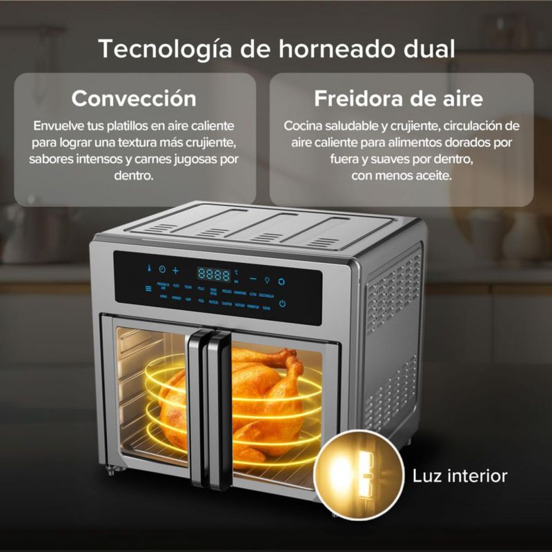 Horno Freidora de Aire Avera HPF01 Puertas Francesas Multifunción