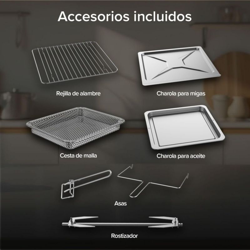 Horno Freidora de Aire Avera HPF01 Puertas Francesas Multifunción