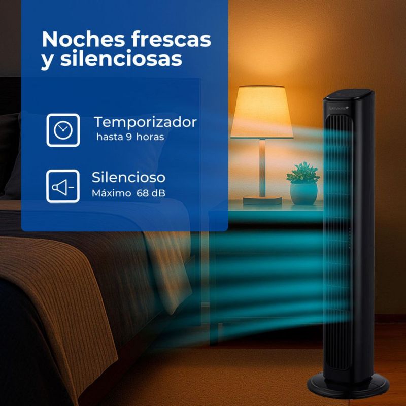 Narvik Ventilador de Torre 32" Silencioso de 40W con Control Remoto y Panel Touch, Modelo NA5032