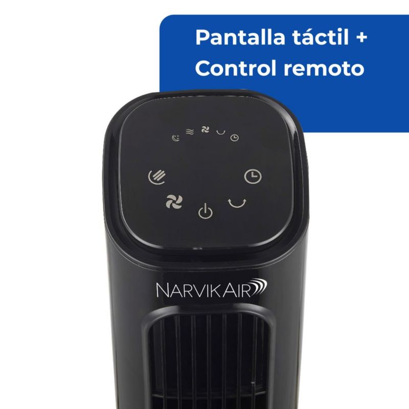 Narvik Ventilador de Torre 32" Silencioso de 40W con Control Remoto y Panel Touch, Modelo NA5032