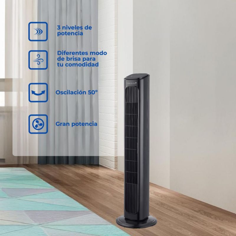Narvik Ventilador de Torre 32" Silencioso de 40W con Control Remoto y Panel Touch, Modelo NA5032