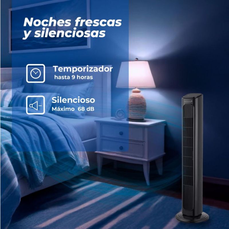 Narvik Ventilador de Torre 32" Silencioso de 40W con Control Remoto y Panel Touch, Modelo NA5032