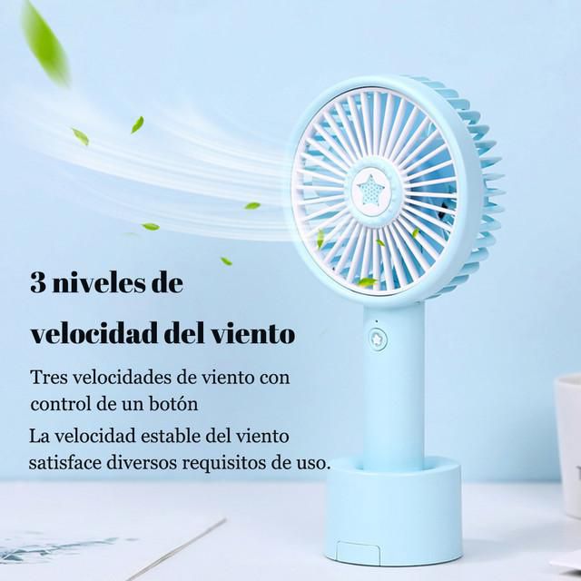 Ventilador pequeño de mano, portátil, portátil, pequeño mini recargable, silencioso, oficina, dormitorio, soporte de cuello halter.HOGAWAY