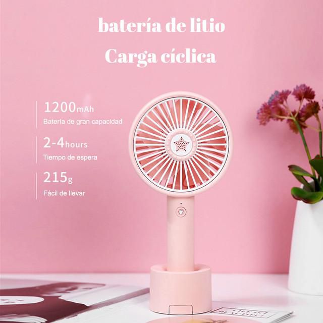 Ventilador pequeño de mano, portátil, portátil, pequeño mini recargable, silencioso, oficina, dormitorio, soporte de cuello halter.HOGAWAY
