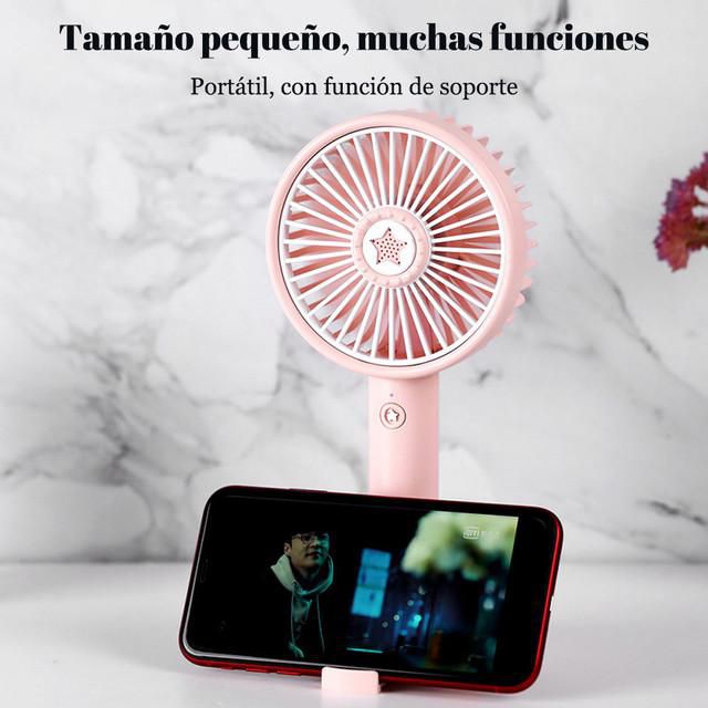 Ventilador pequeño de mano, portátil, portátil, pequeño mini recargable, silencioso, oficina, dormitorio, soporte de cuello halter.HOGAWAY