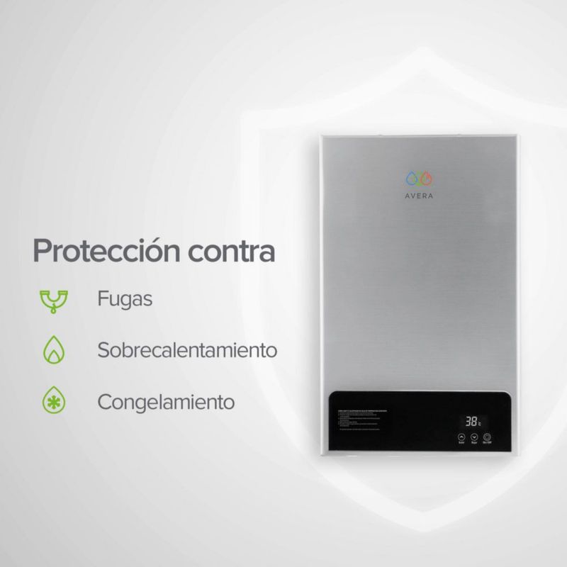 Calentador de agua instantáneo modulante Gas LP, Capacidad 10L/Minuto, 2 Servicios AVERA CM10