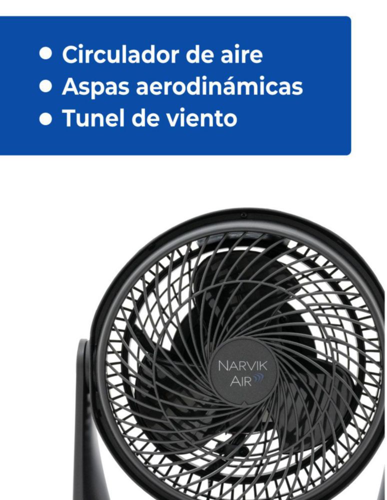 Narvik Ventilador de 9" 2 en 1: Piso y Pared 33W Silencioso con Aspas Plásticas, Modelo NA2009