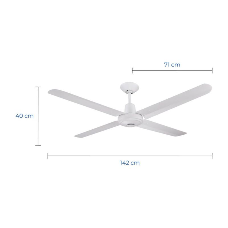Narvik Ventilador de Techo de 56" Con 4 Aspas de Aluminio con Control de Pared Industrial NA-C56MW