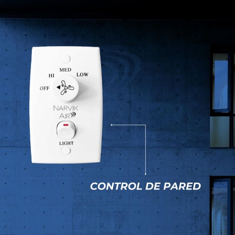 Narvik Ventilador de Techo de 56" Con 4 Aspas de Aluminio con Control de Pared Industrial NA-C56MW