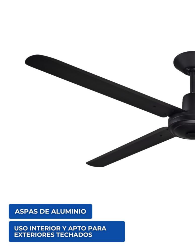 Narvik Ventilador de Techo de 56" Con 4 Aspas de Aluminio con Control de Pared Industrial NA-C56MB
