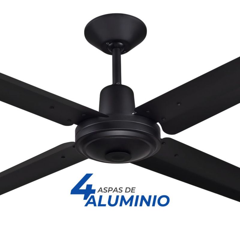 Narvik Ventilador de Techo de 56" Con 4 Aspas de Aluminio con Control de Pared Industrial NA-C56MB