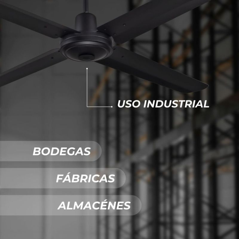 Narvik Ventilador de Techo de 56" Con 4 Aspas de Aluminio con Control de Pared Industrial NA-C56MB