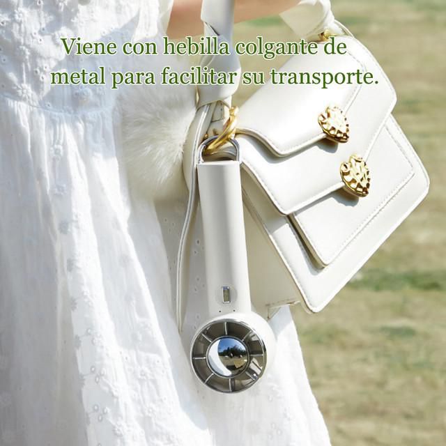 Ventilador pequeño de mano, portátil, portátil, pequeño mini recargable, silencioso, oficina, dormitorio, soporte de cuello halter.HOGAWAY